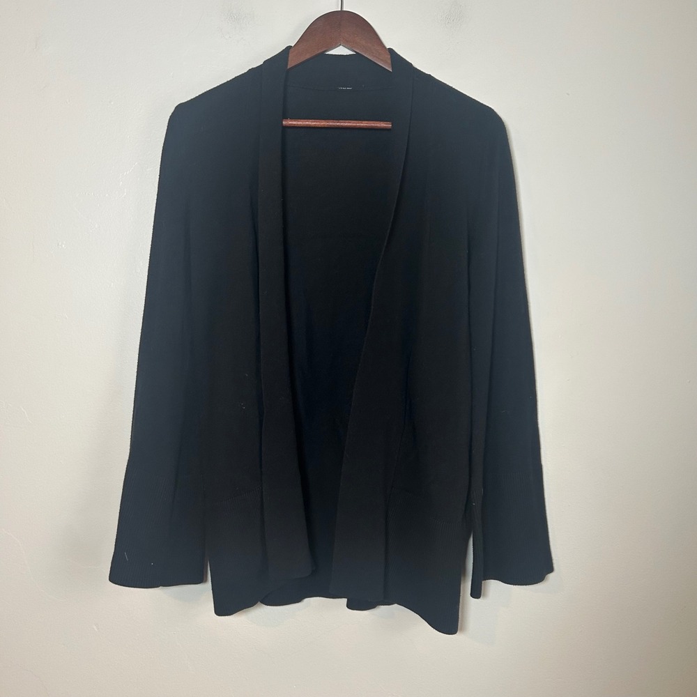 Lululemon Black Open Front‎ Cardigan Shawl Collar Ribbed Knit Sweater
